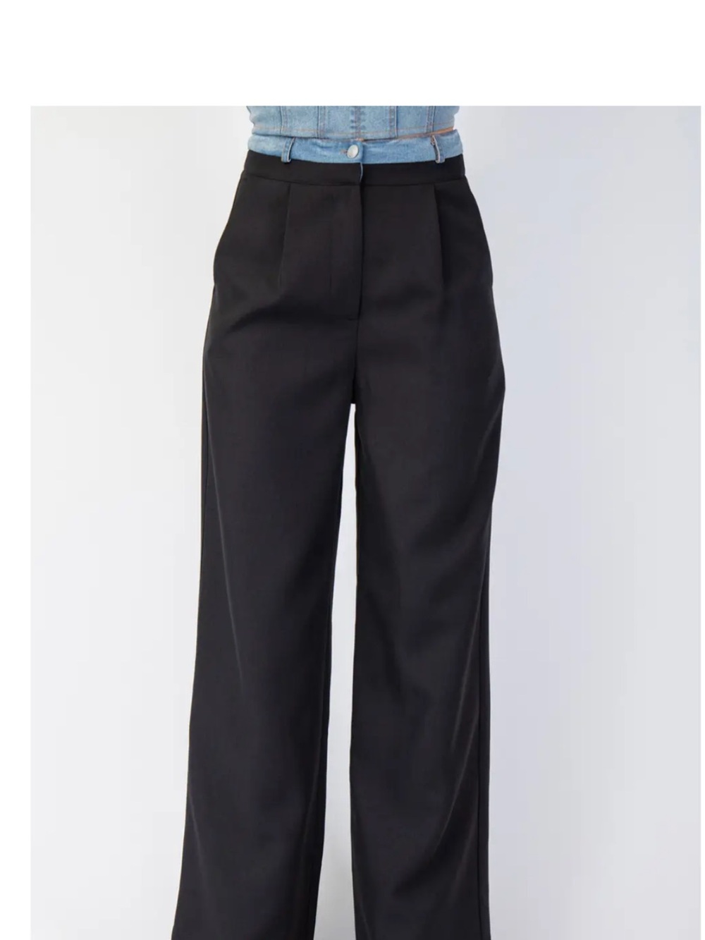 Tailored High-Rise Wide-Leg Pants - Black